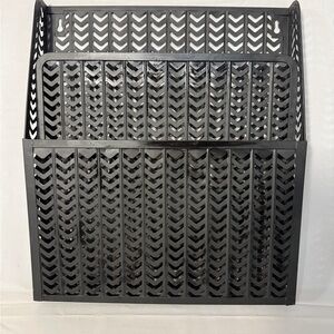 Black Metal Wall File Organizer | Vertical Folder Holder